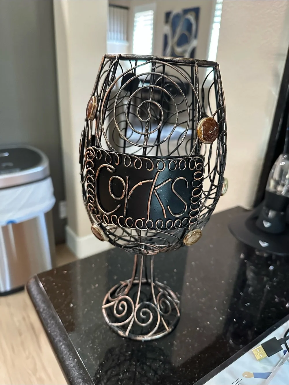 Decorative Metal Corks Holder in Bronze